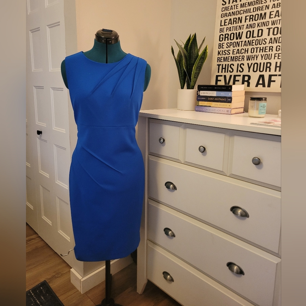 Calvin Klein Blue Drape Dress